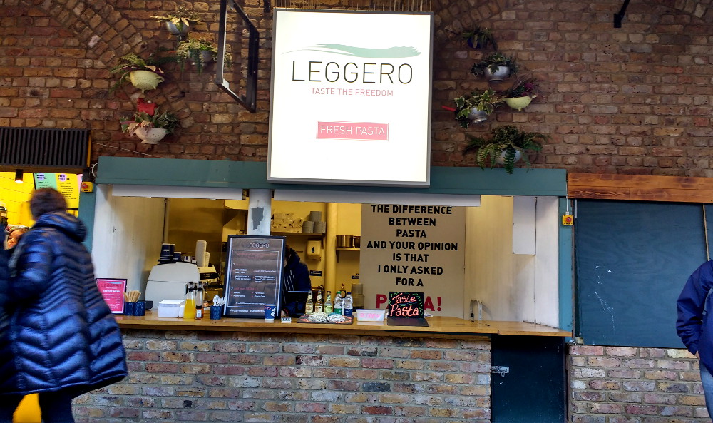 Leggero, pâtes sans gluten, Camden Market, Londres