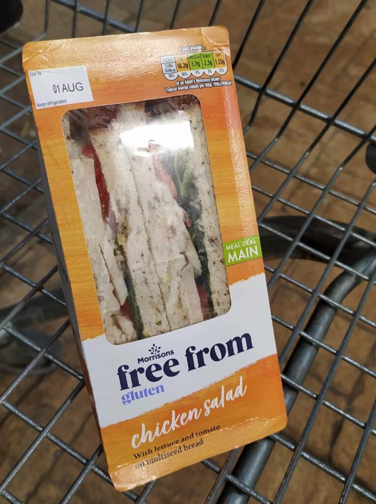 sandwich "free from gluten" sans gluten Morrisons Ecosse
